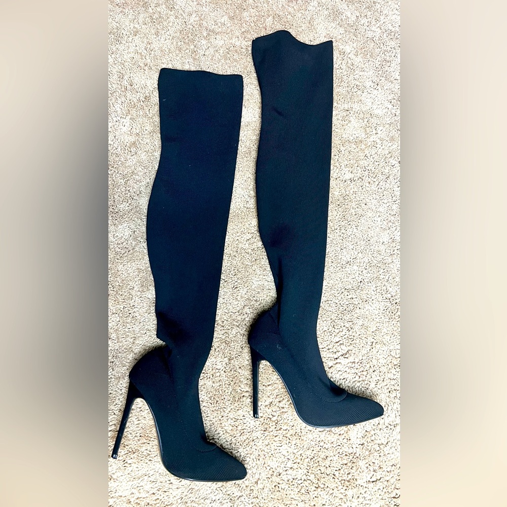 Black Sergio Todzi Knee High Heel Boots